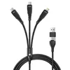 CONNECT IT Polnilni kabel Wirez 6v1, USB-C/USB, Lightning 2x USB-C, 1,25 m, črn
