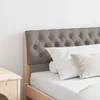 vidaXL Tapecirano vzglavje Taupe 180 cm Masivno borovo les
