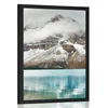 Plakat jezero v bližini čudovite gore - 60x90 black