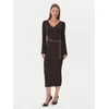 MICHAEL Michael Kors Pletena obleka MF5835G4VR Rjava Slim Fit