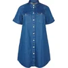 Zizzi Dolga srajca Vami moder denim