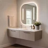 Skye Decor Set kupaonskih ormarića s umivaonikom i ogledalom, 2 dijela, sivi
