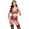 Cottelli Bondage Look Suspender Set 3-pcs 2215730 Red S