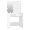 Vidaxl Toaletna mizica z LED lučkami bela 74,5x40x141 cm