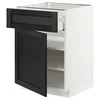 METOD / MAXIMERA Podni element s fiokom/vratima, bela/Lerhyttan crno bajcovano, 60x60 cm