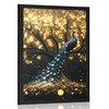 Plakat pav na zlatem drevesu - 20x30 black