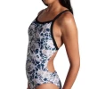 Arena earth swimsuit xcross back black/white multi xl - uk38