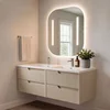 Skye Decor Set kupatilskog ormarića sa umivaonikom i ogledalom, 2 dela, Bež