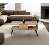 Hanah Home Klub sto Bukle 90x40x50cm Bež-Crni