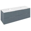 CIRASA omarica z dvojnim umivalnikom 141x54x46cm, trak siena - Modra - 141x54x46 cm - Sapho - CIRASA - 24 - MDF/laminat - 1410 - 540 - 460 - 14