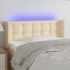 Vidaxl vidaXL Vzglavje postelje z LED diodami kremne barve 93x16x78/88 cm blago