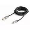 CCB-mUSB2B-AMLM-6 Gembird Cotton braided 8-pin cable with metal connectors, 1.8 m, black, blister