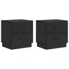 vidaXL Nočna omarica 2 pcs Črna 43 x 34,5 x 44,5 cm Inženirski les