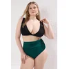 Trendyol Curve Green High Waist Corset Gathered Detail Plus Size Bikini Bottom