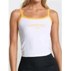Sinsay - Pamučni crop top sa natpisom - belo