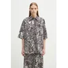 Bombažna srajca Marcelo Burlon Aop Mech Bowling Shirt Dark Grey Medium