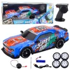RC športni avtomobil z osvetljenim drift karoserijo, moder