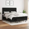 Vidaxl Box spring postelja z vzmetnico črna 180x200 cm blago