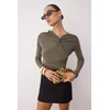 Trendyol Milla ženska bluza Tpraw26Bz00016, Khaki-Khaki