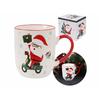sarcia.eu Bela praznična porcelanska skodelica, Božiček na skuterju 420ml