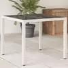 Vidaxl vidaXL Vrtna miza s stekleno ploščo bela 90x90x75 cm poli ratan