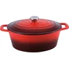 CS Kochsysteme Litoželezna pekač z pokrovom Xanten 36 x 22 cm, rdeča