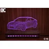 Black Cut 3D Lampa Roze