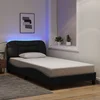 Okvir kreveta s LED-om bez madraca Hvar crni 100x200 cm od tkanine