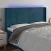 LED uzglavlje tamnoplavo 163x16x118/128 cm baršunasto
