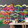 Samolepilna tapeta zaljubljeni mucki v pop art stilu - 343x231