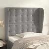 VIDAXL Vzglavje z ušesi svetlo siv 103x23x118/128 cm žamet