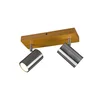 Trio Lighting Stropno reflektorsko svetilo Marley, mat nikelj, 2 luči - Dnevna soba / jedilnica - Sodobni - svetlo rjava, mat nikelj - Les