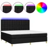 Vidaxl Box spring postelja z vzmetnico LED črna 200x200 cm blago