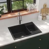 Kuhinjski sudoper s dvije kadice crni granitni