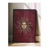 WallXpert uramljena slika 115256, zlatno sunce sa licem na bordo pozadini, 30 x 40 cm, crni ram