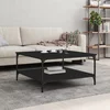 Stolić za kavu crni 80 x 80 x 40 cm od konstruiranog drva