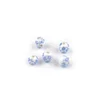 Porcelanske kroglice s cvetovi O8 mm - modre (5 kosov)