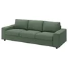 VIMLE Sofa trosed, sa širokim rukohvatima/Knäbäck sivozelena