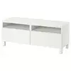 BESTA TV stalaža s fiokama, bela/Lappviken/Stubbarp bela, 120x42x48 cm