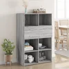 Visoka komoda siva boja hrasta 80x42,5x124 cm konstruirano drvo