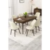 Hanah Home trpezarijski set Rax, sto na razvlačenje i 6 stolica, ploča u dekoru drveta Baroque, krem tkanina Babyface