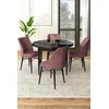 Hanah Home Set Trpezarijski sto i 4 stolice, Prljavo roze