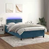 Krevet box spring s madracem LED tamnoplavi 120x200 cm baršun