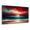 Slika rdeče nebo nad oceanom - 120x80