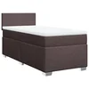Vidaxl Box spring postelja z vzmetnico temno rjav 90x190 cm blago