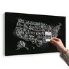 Slika na pluti poučni zemljevid ZDA s posameznimi državami - 120x80 transparent