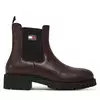 Gležnjarji Chelsea Tommy Jeans Tjw Chelsea Leather Boot EN0EN02825 Rjava