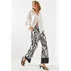 Bianco Lucci ženske pantalone Mbms005 60501005, Široke nogavice, Crne