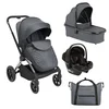 KikkaBoo Kolica Kara 3in1 set sa autosedištem I-Prime I-size i tvrdom korpom Grey ( KKB23142 SET )