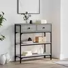 Konzolni stol siva boja hrasta 72,5x25x75 cm konstruirano drvo